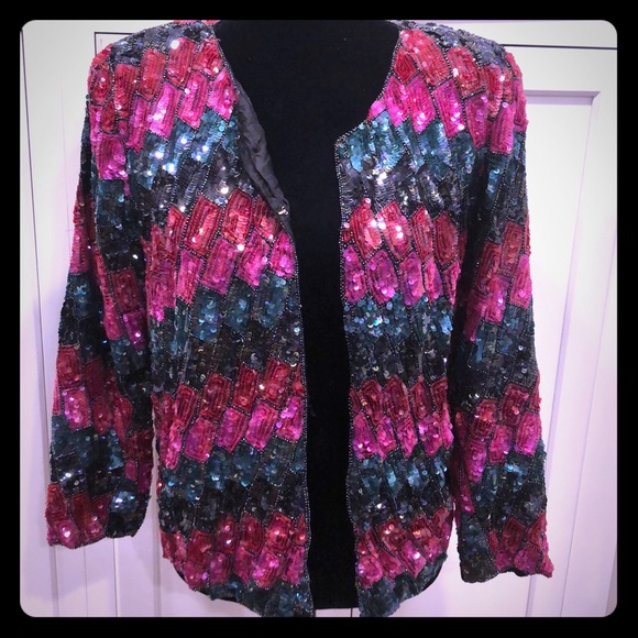 Sequin cardigan party Prism Y2K disco - Picture 1 of 8